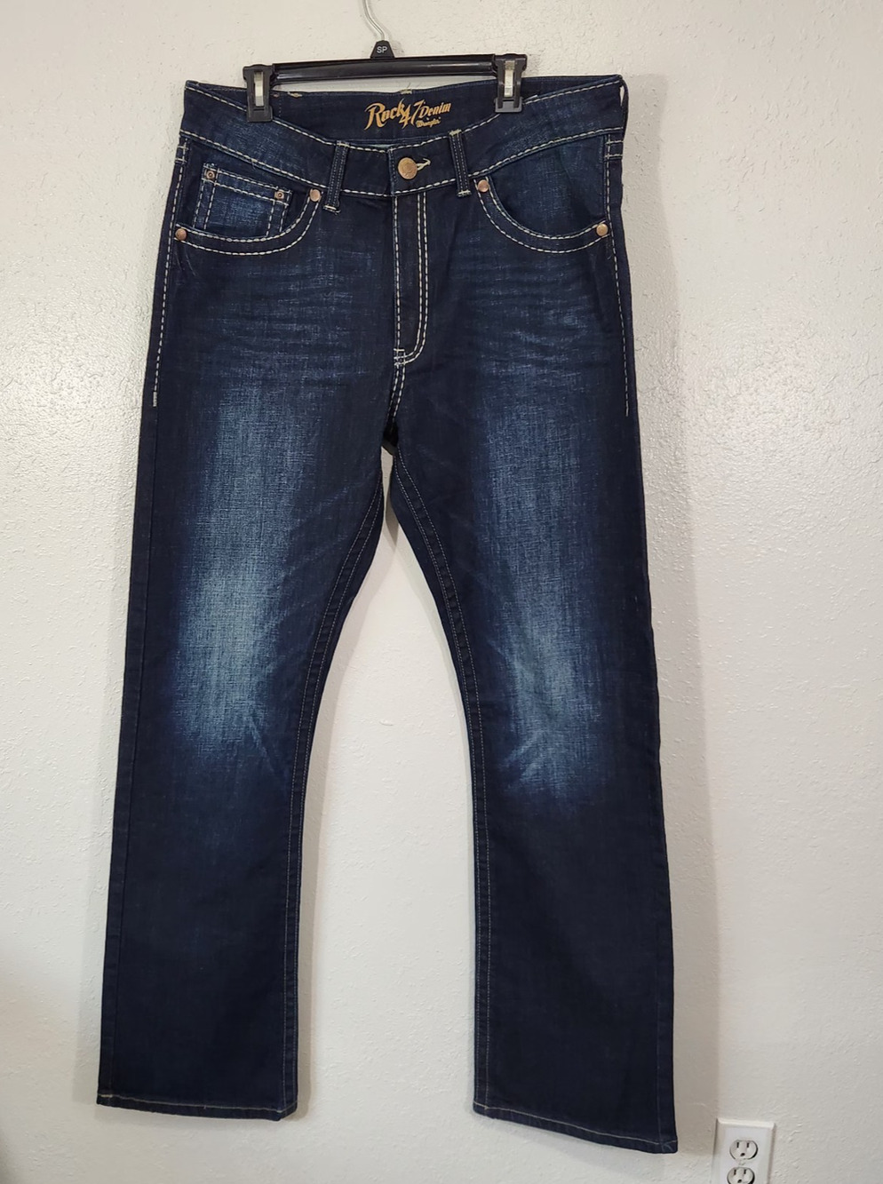 Rock 47 by Wrangler Jeans Mens 36x36 Relaxed Bootcut Dark Wash Western Cowboy